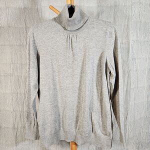 Talbots $80 2X Petite Gray Heather 100% Pima Cotton Turtleneck Sweater